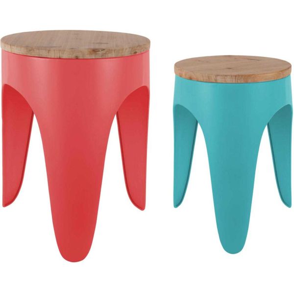 Ensemble de 2 tabourets Double Funky