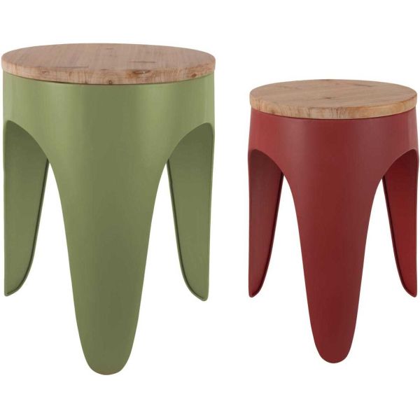 Ensemble de 2 tabourets Double Funky