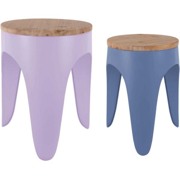Ensemble de 2 tabourets Double Funky