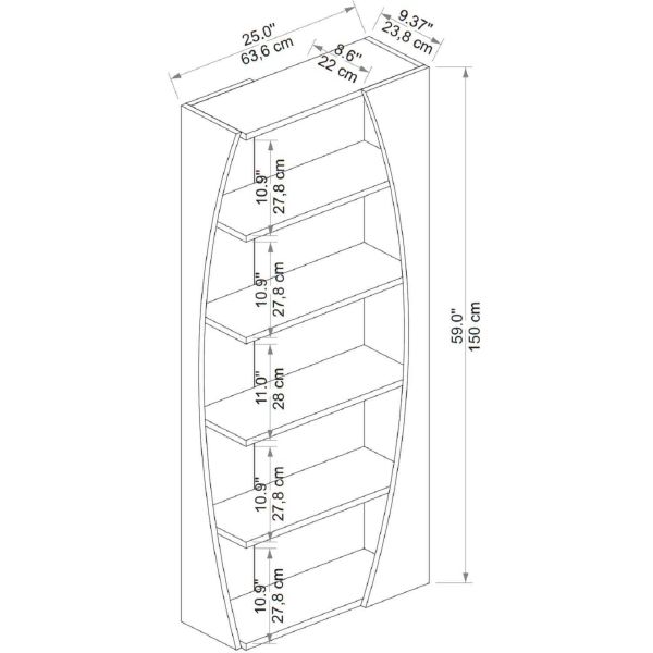 Etagère en aggloméré effet pin et blanc Selge - ASI-0672