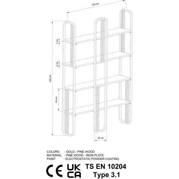 Etagère en aggloméré et métal Sierra - ASI-0363