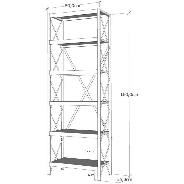 Etagère en aggloméré et métal Suadiye - ASI-0488