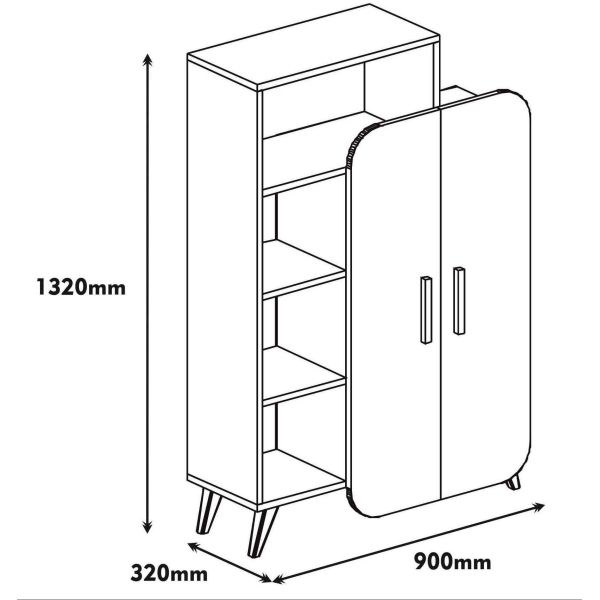 Etagère en aggloméré avec portes fermées Form - ASI-0326