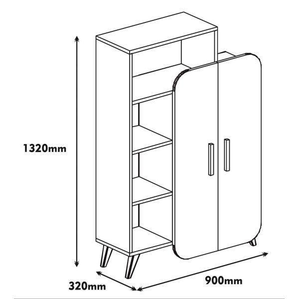 Etagère en aggloméré avec portes fermées Form - ASI-0325