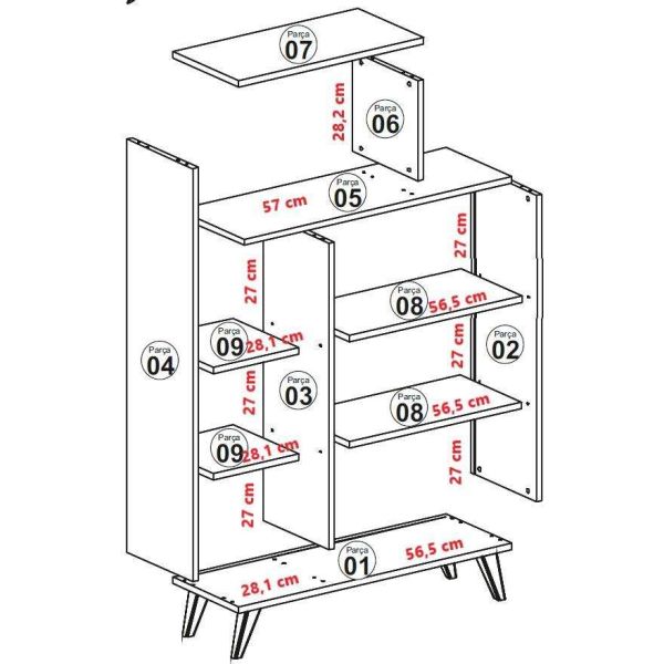 Etagère en aggloméré avec portes fermées Form - 179