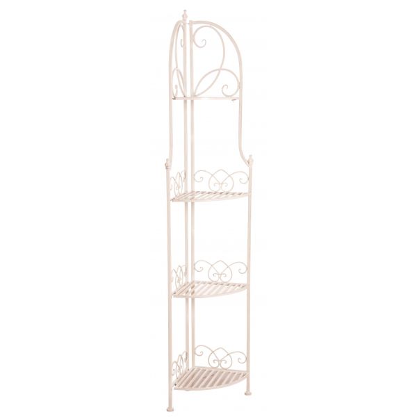 Etagère d'angle en métal laqué blanc