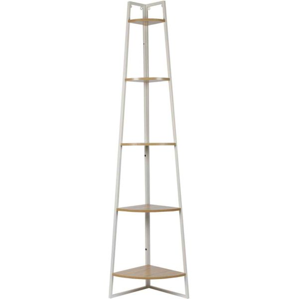 Etagère d'angle 5 niveaux en bois et métal