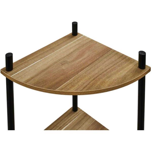 Etagère d'angle 4 niveaux en mdf imitation acacia - 36,90
