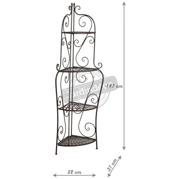 Etagère d'angle pliante en métal vieilli 4 niveaux - AUBRY GASPARD