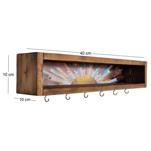 Etagère en bois avec 6 crochets Sunny - 9