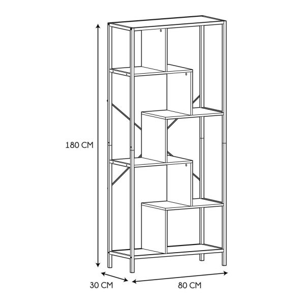 Etagère en bois et métal Edison - CMP-3496