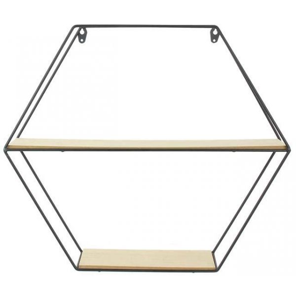 Etagère en bois et métal hexagonale 46 cm - THE HOME DECO FACTORY