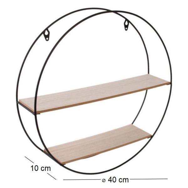 Etagère en bois et métal ronde 40 cm - 5