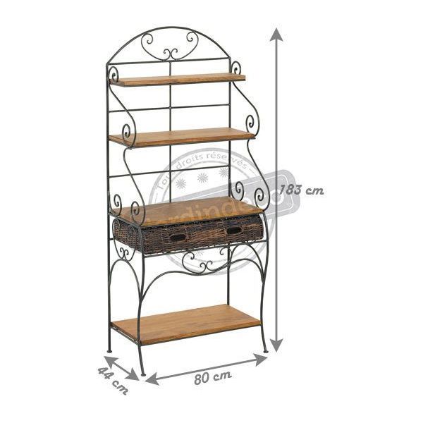 Etagère boulangère en métal et pin - AUBRY GASPARD
