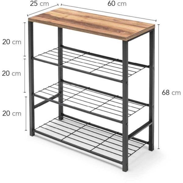 Etagère à chaussures en aggloméré et métal Gaby - ASI-1387