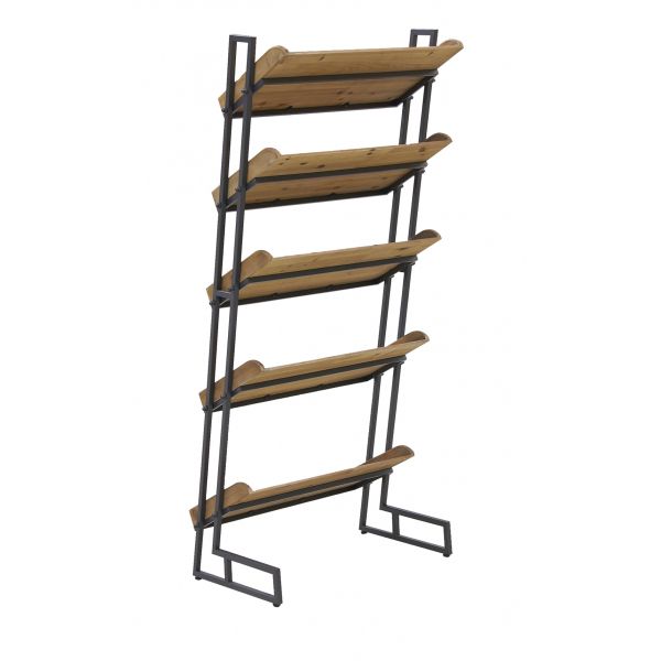 Etagère à chaussures en pin et métal - AUB-4561