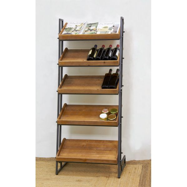 Etagère à chaussures en pin et métal - AUBRY GASPARD