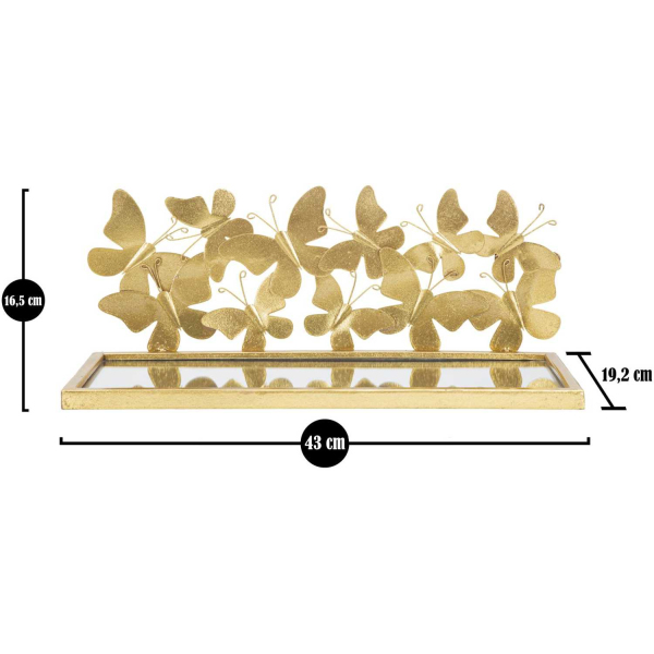 Etagère chevet en métal doré Butterfly 43 x 19.2 x 16.5 cm (Lot de 2) - MAU-0824