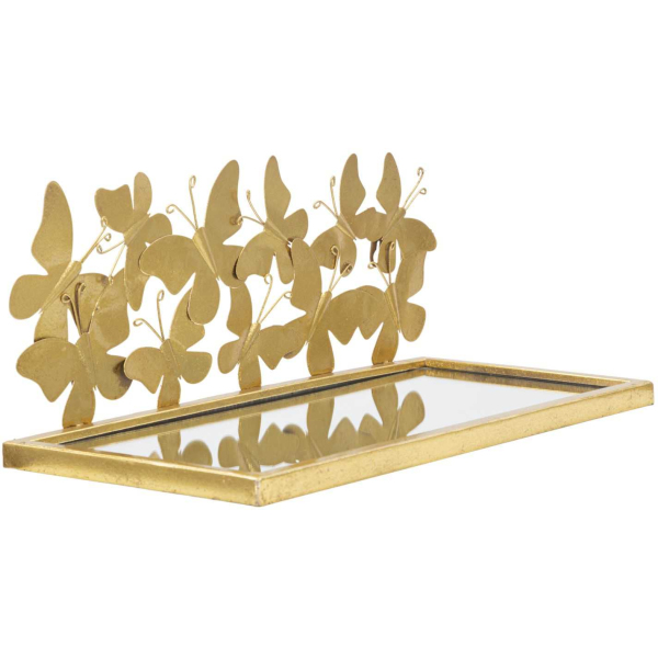 Etagère chevet en métal doré Butterfly 43 x 19.2 x 16.5 cm (Lot de 2)