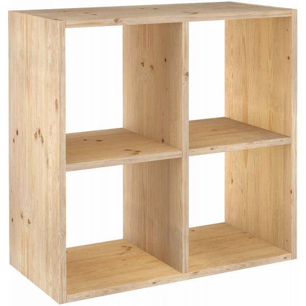 Étagère cubes en bois brut Dinamic