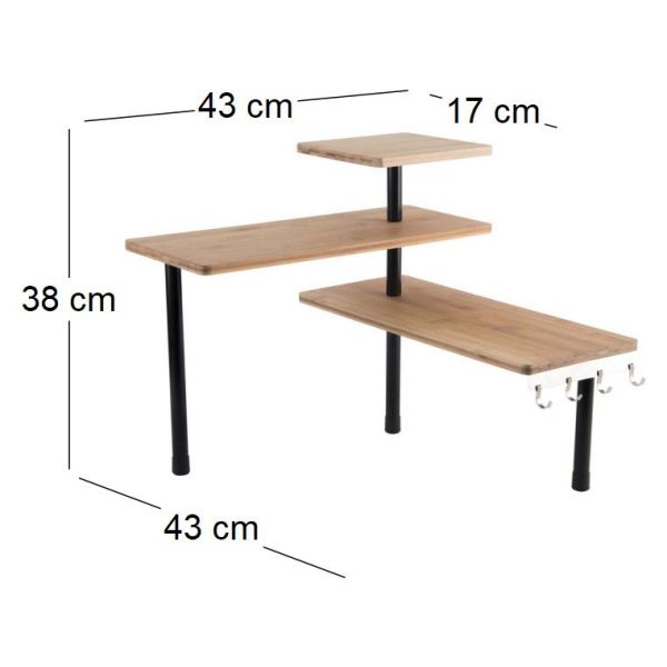 Etagère de cuisine d'angle modulable 3 niveaux - CMP-0640