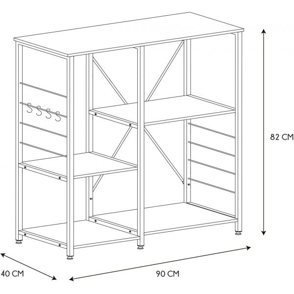 Etagère de cuisine en bois et métal Stan - CMP-3613