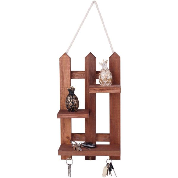 Etagère décorative en bois avec supports à clés Key