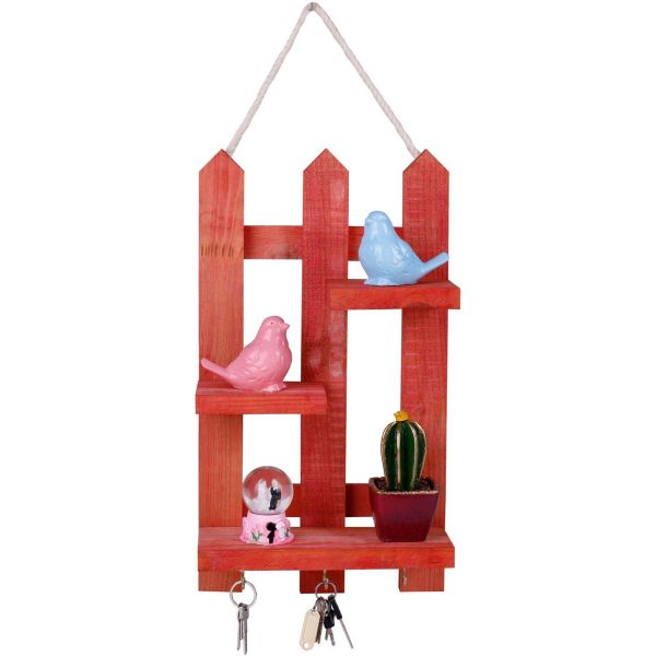 Etagère décorative en bois avec supports à clés Key