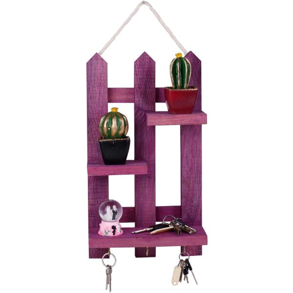 Etagère décorative en bois avec supports à clés Key