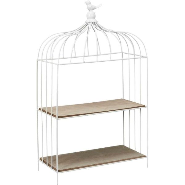 Etagère décorative cage à oiseau en métal 31 x 15 x 51 cm