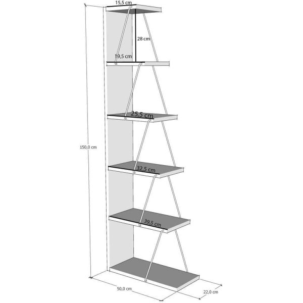 Etagère effet bois et métal Tlos - ASI-0332