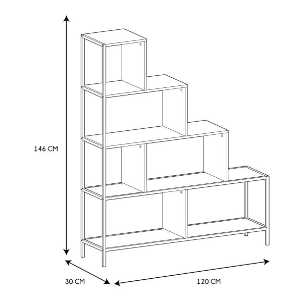 Etagère escalier en métal et bois Edison - CMP-4743