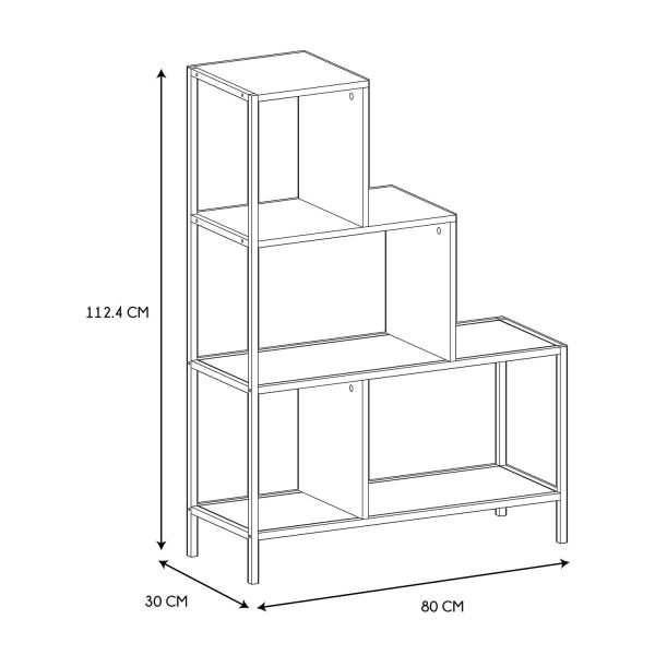 Etagère escalier en métal et bois Edison - CMP-4742