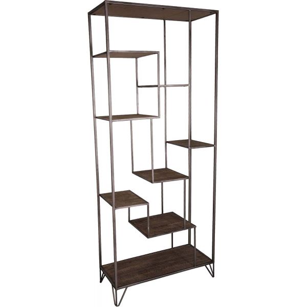Etagère en fer et bois 72 x 33.5 x 173 cm