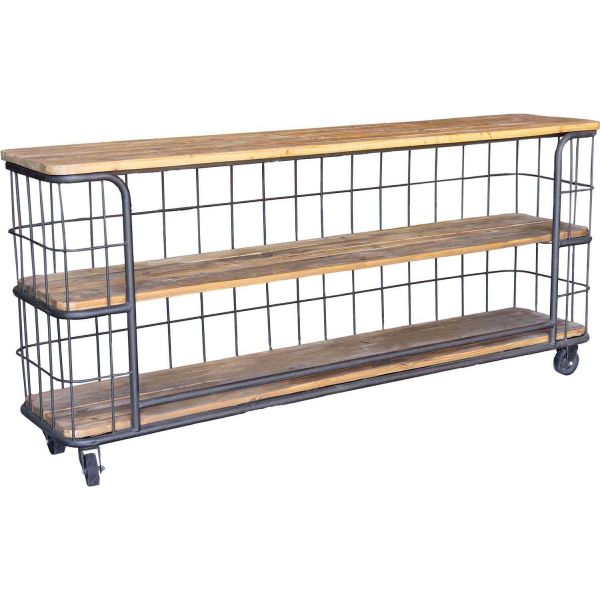 Etagère industrielle sur roulettes 3 plateaux