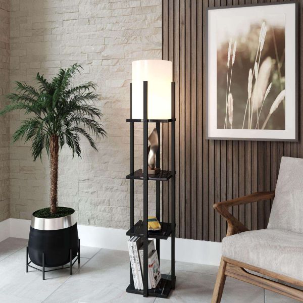 Etagère avec lampe intégrée Nora - HANAH HOME