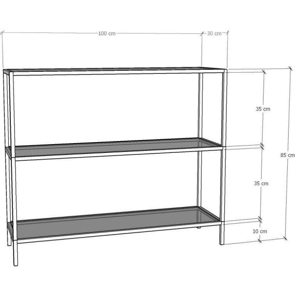 Etagère en métal Dresser 100 x 30 x 85 cm - ASI-0353