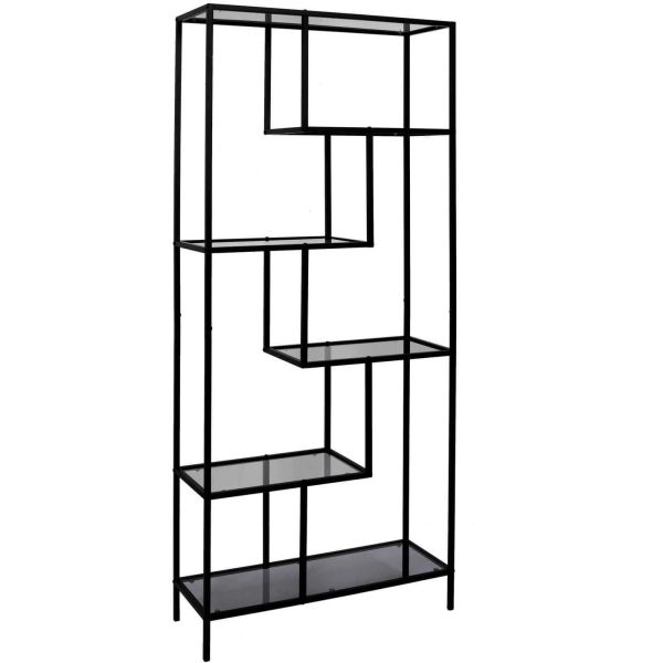 Etagère en métal et  verre fumé Edison