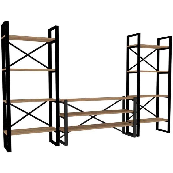 Etagère et meuble TV en métal et aggloméré Egzotik