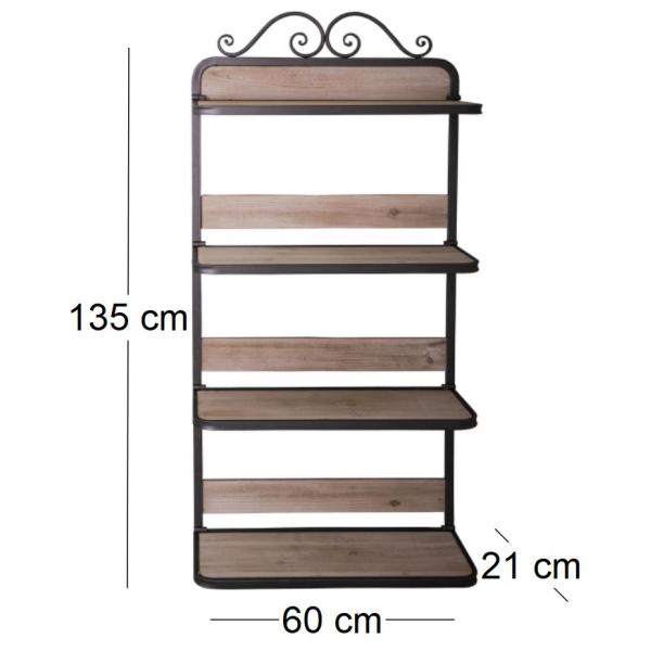 Etagère murale en acier et sapin - 74,62
