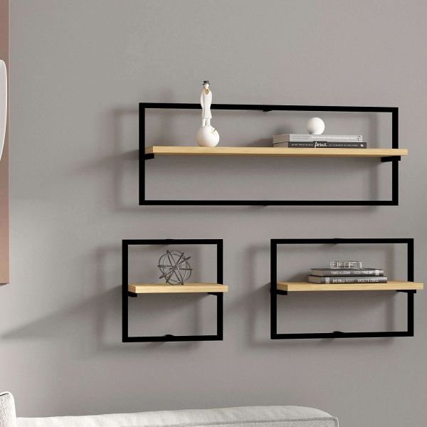 Etagère murale en aggloméré Yeso (Lot de 3) - 89,90