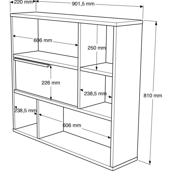 Etagère murale en aggloméré et effet cannage Only - ASI-0814