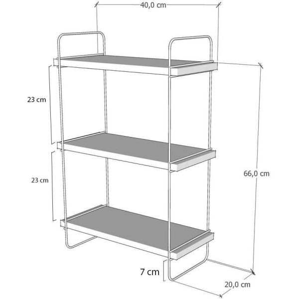 Etagère murale en aggloméré et métal Pulalis - ASI-0748