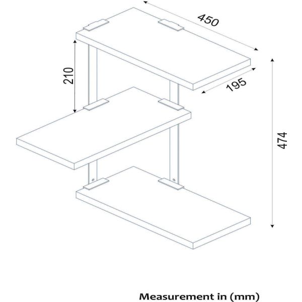 Etagère murale d'angle Frisbi - ASI-1393