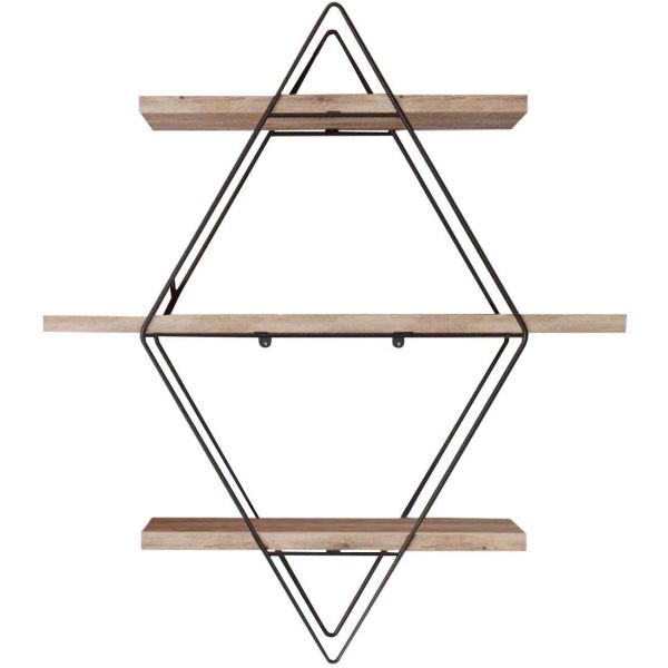 Etagère murale en bois et métal Prizma