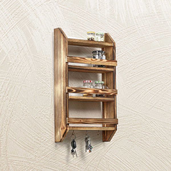 Etagère murale avec 3 crochets - HANAH HOME