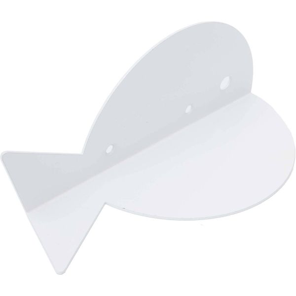Etagère murale en métal blanc Poisson - BAT-0171