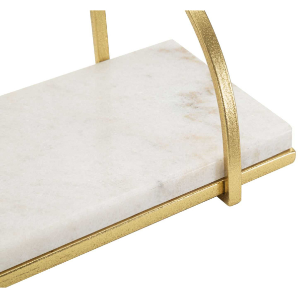 Etagère murale en métal doré et marbre Marble 40 x 16 x 18 cm - 5