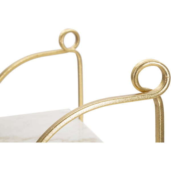Etagère murale en métal doré et marbre Marble 40 x 16 x 18 cm - 6