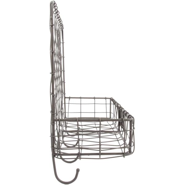 Etagère murale en métal filaire 39.3 x 13.3 x 28.6 cm Panier - 